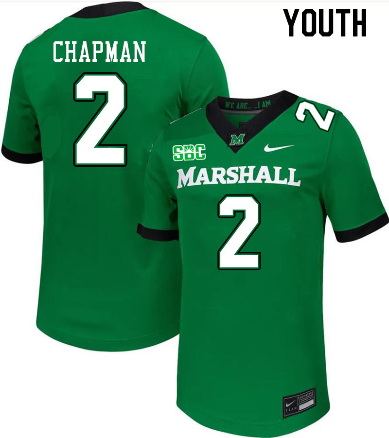 Youth #2 Tychaun Chapman Marshall Thundering Herd SBC Conference College Football Jerseys Stitched-G